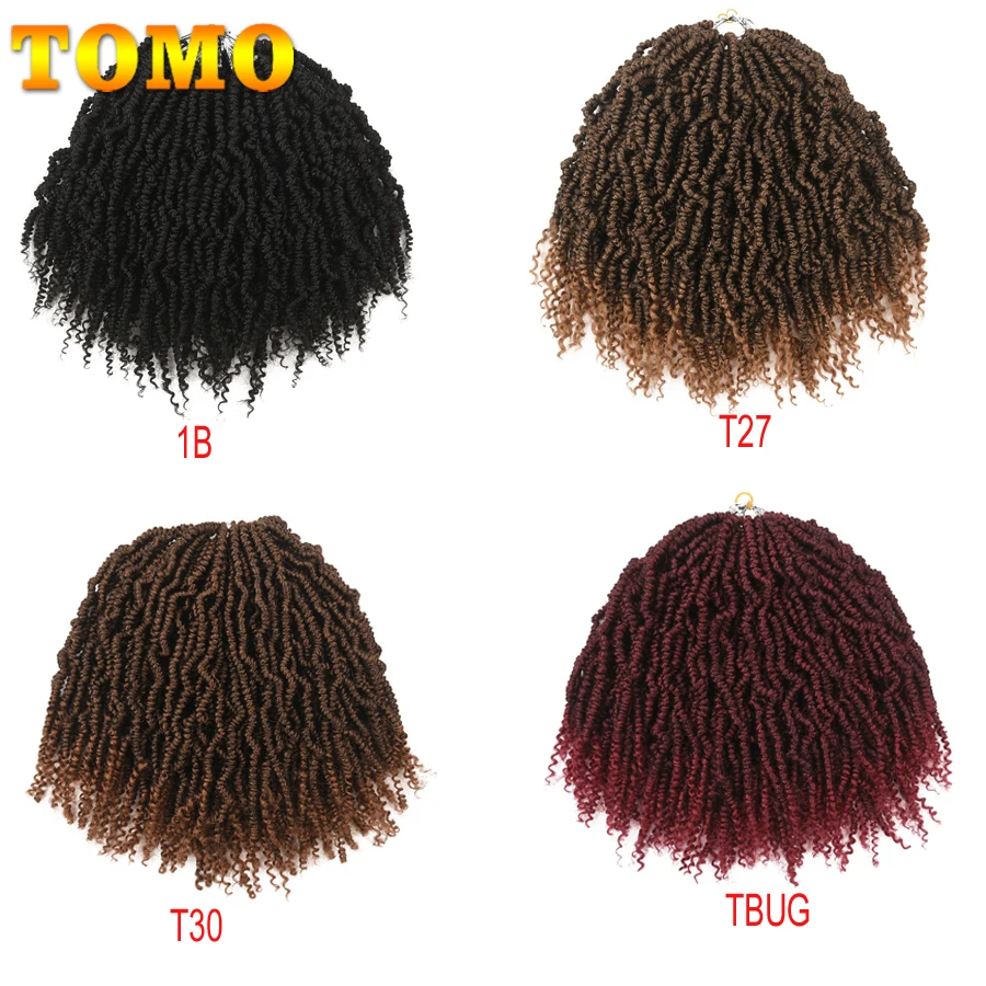 TOMO Bomb Twist Crochet Braids Pre-looped Passion Twist Crochet Hair Ombre Spring Twist Synthetic Braiding Hair Extensions 14