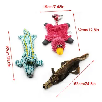 

3PCS Cute Soft Plush Toys Chew Biting Squeaker Toy for Dogs Pets Playing Kit