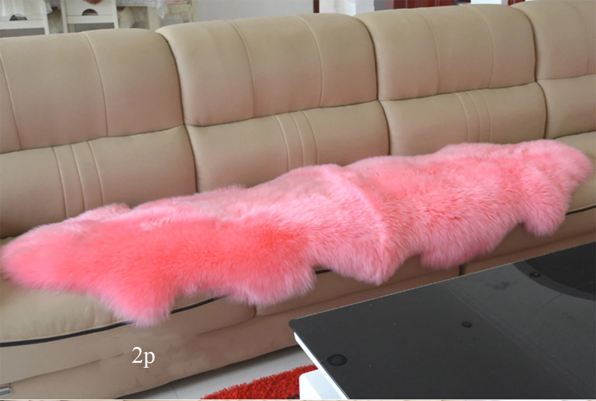 Long Wool Natural Sheepskin Bedroom Rug 5