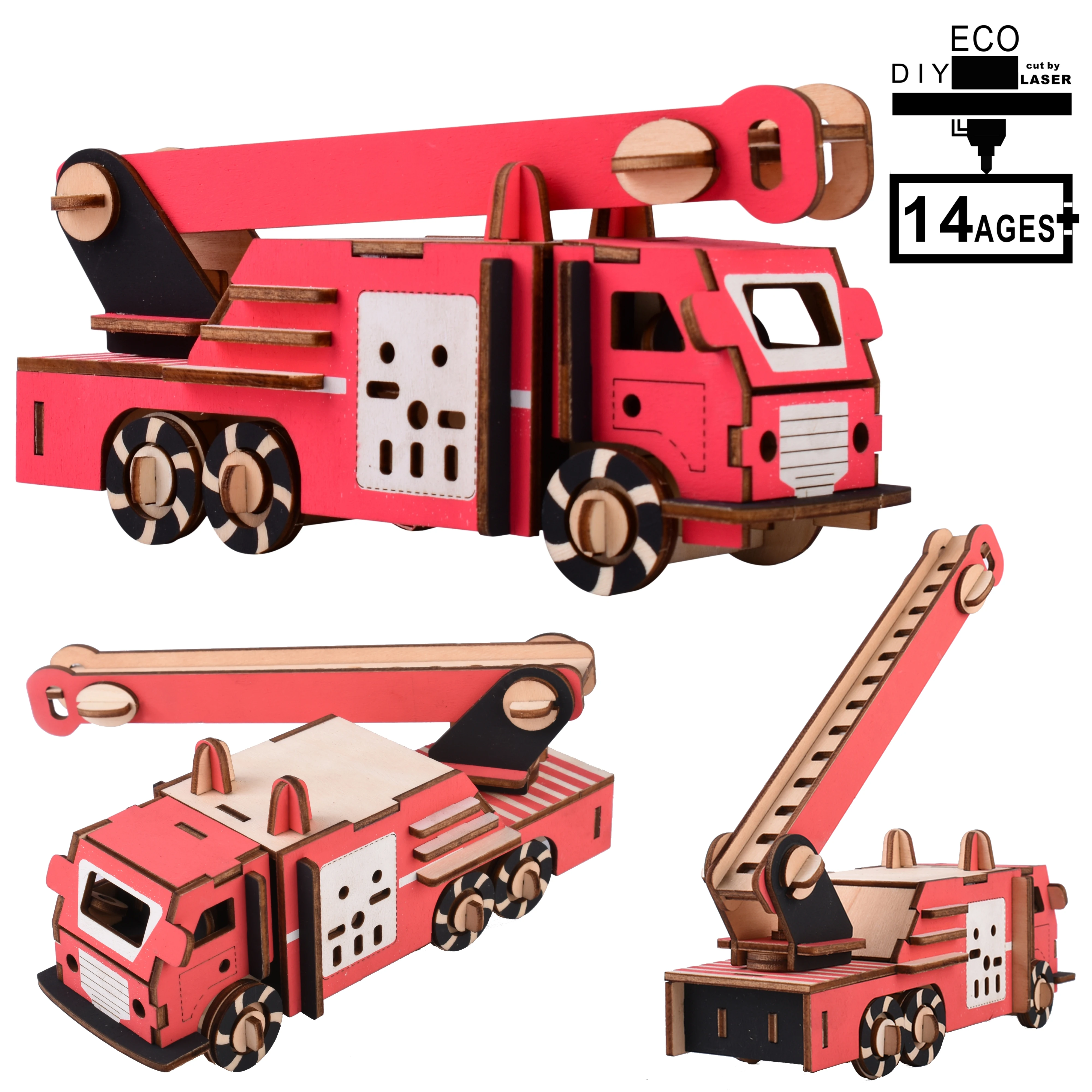 

Iq Wooden Montessori Puzzles Madera for Kids Quebra Cabeca Juegos Didacticos Houten Speelgoed Juguetes Rompecabezas Fire Truck