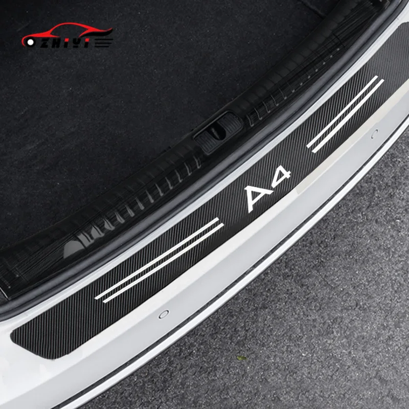 

Suitable for Audi A3A4A5A6Q3Q5 trunk foot pedal threshold carbon fiber stickers anti-scratch strip protection stickers Car Body
