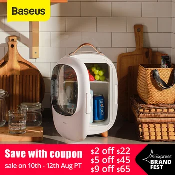 

Baseus 8L Portable Car Refrigerator Mini Fridge Freezer Heating Fridge Compressor with AC/DC Power Cord for Car & Home & Camping