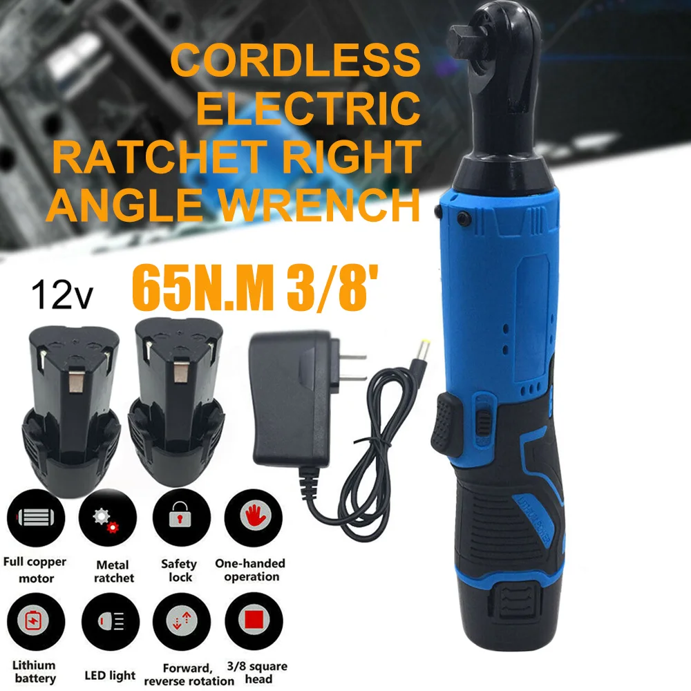 

12V Cordless Electric Wrench Ratchet Right Angle Truss Installation Stage Construction Car Power Repair Tools