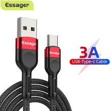 

Essager 3A USB Type C Cable Fast Phone Charging Cord For Xiaomi Mi 11 Redmi Note 10 9 Samsung Huawei Mobile Phones Charger Wire