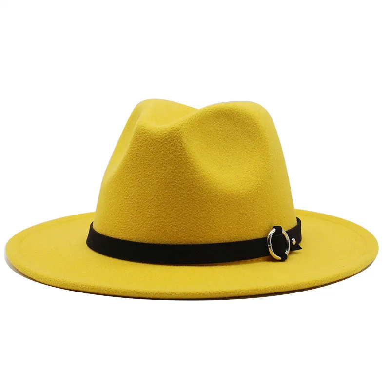 Fashion Women Men Wide Brim Wool Felt 