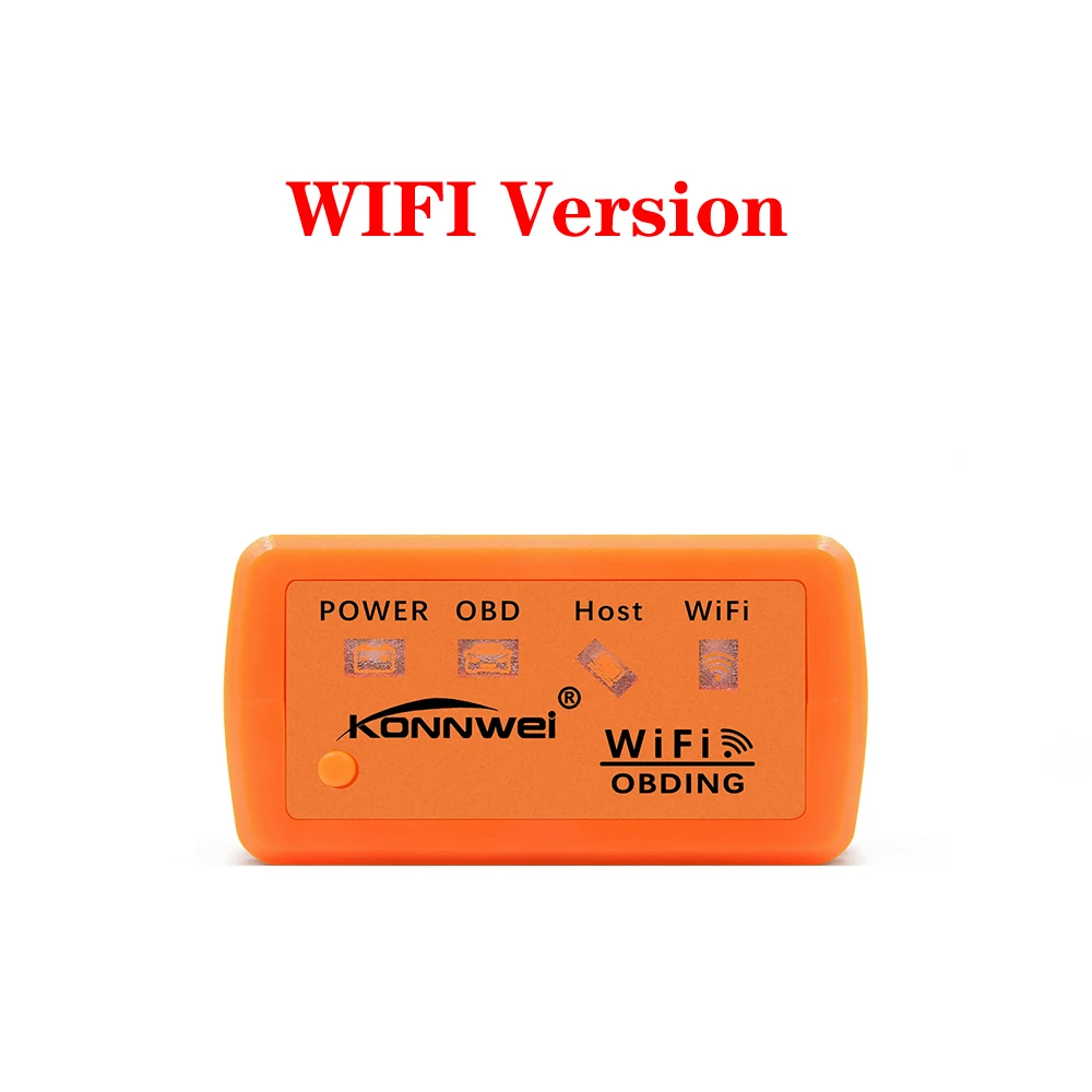 KW902 ELM327 wifi OBD2 CAN-BUS диагностический Автомобильный сканер инструмент работает для IOS/Android PIC18F25K80 автоматическое сканирование obd2 Новое поступление KONNWEI - Цвет: WIFI ORANGE