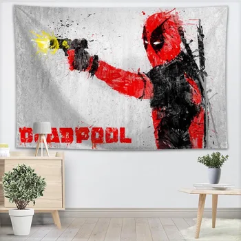 

New Custom Deadpool Tapestry Printed Creative living room bedroom background wall fabric hanging painting small fresh