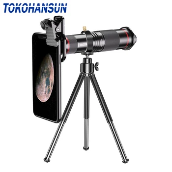 

TOKOHANSUN Optional HD 48X metal telescope telephoto lens monocular mobile lens extendable tripod for iPhone 7 8 PLus Huawei