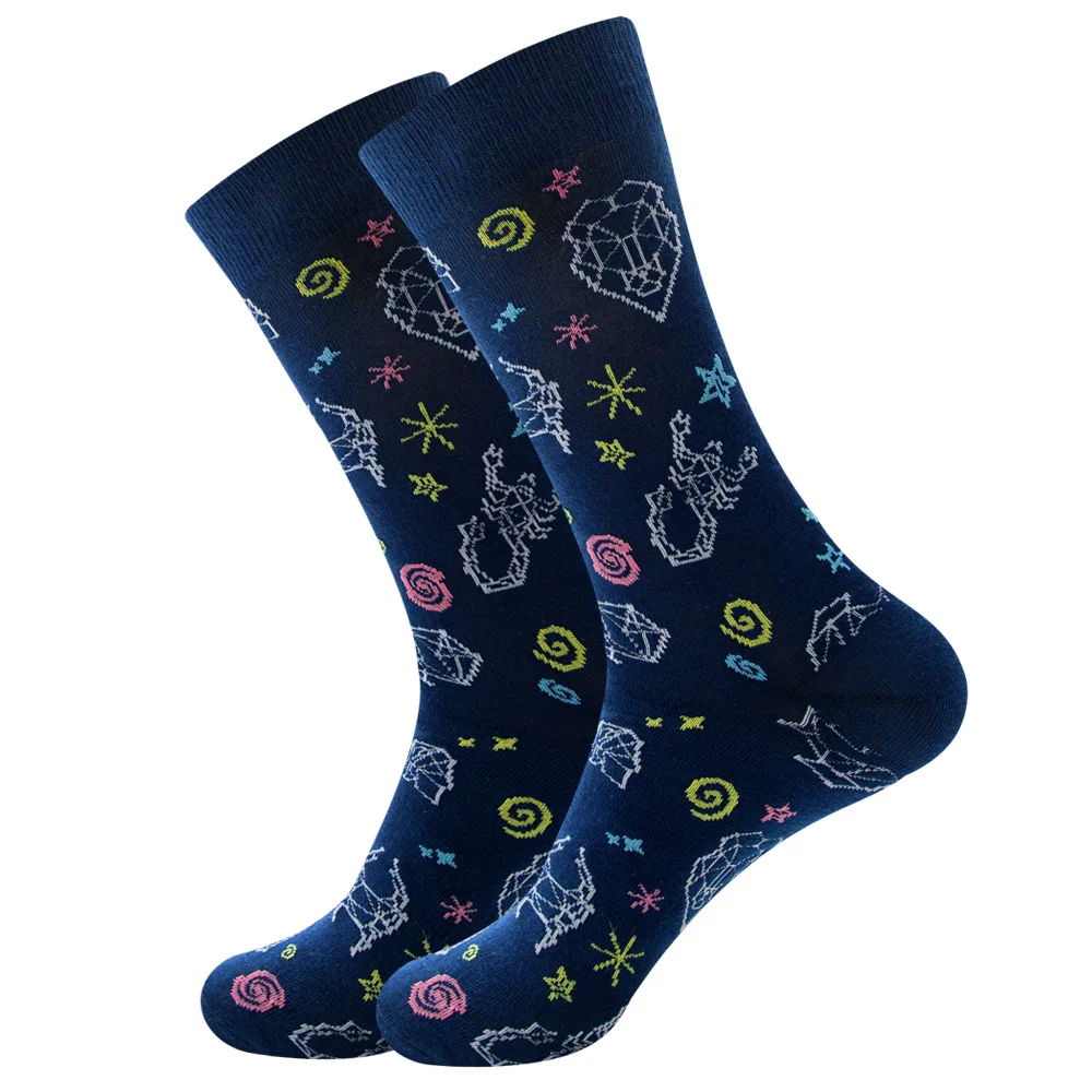 Vibrant Geometric Chess Pattern Cotton Socks - Colorful & Fun Gift