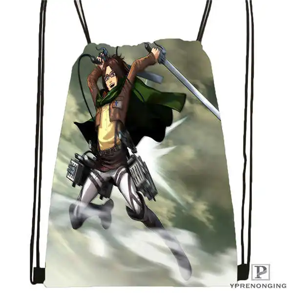 Drawstring Backpack На заказ attack_on_titan_bowser_Drawstring рюкзак сумка милый рюкзак для детей(черная спинка) 31x40 см#180611-03-129 - Цвет: Drawstring Backpack
