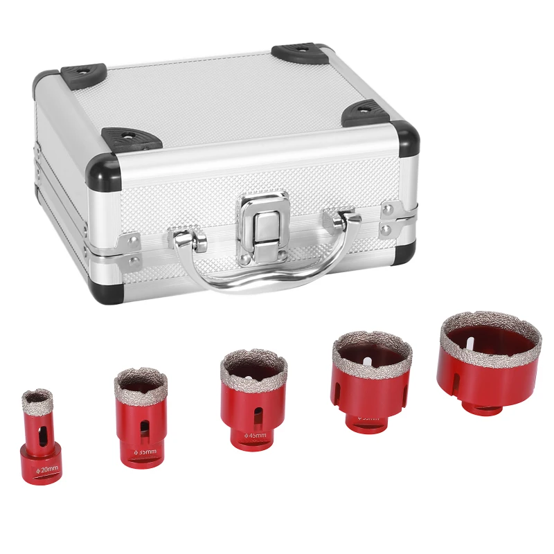 Diamond Core Bit Set M14 For Tiles Porcelain Stoneware 5pcs Diamond Coated Core Hole Saw Finger Bit Dense Diamond Layer