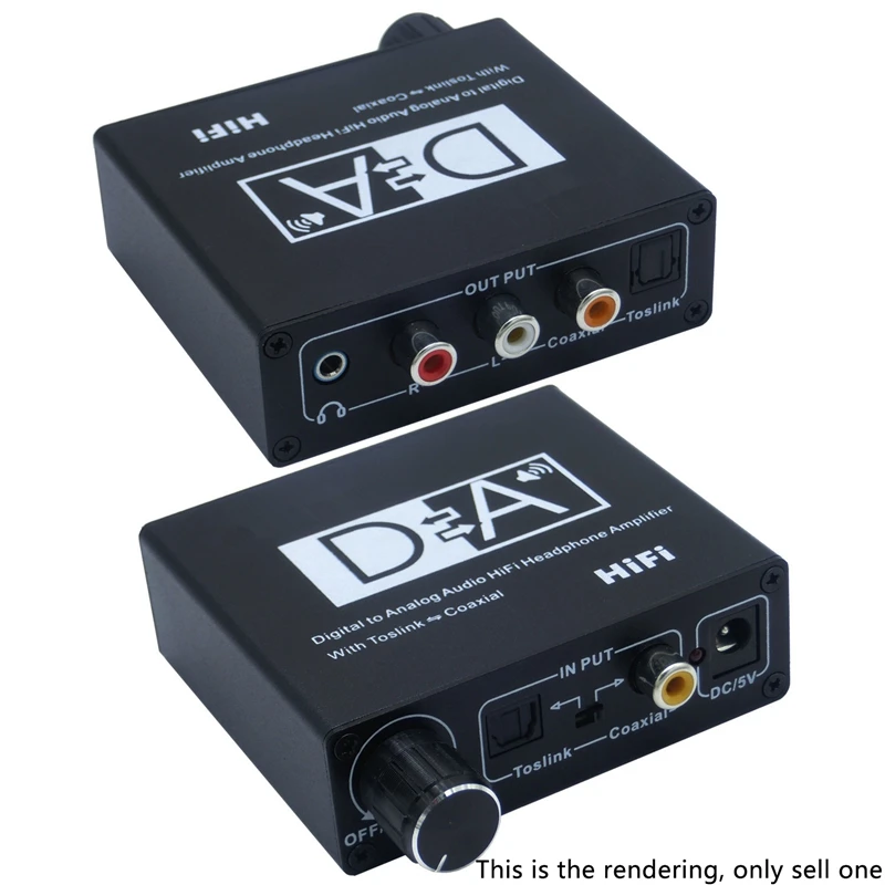 Hifi DAC Amp Digital to Analog o Converter RCA 3 5mm Headphone Amplifier Toslink Optical Coaxial Output