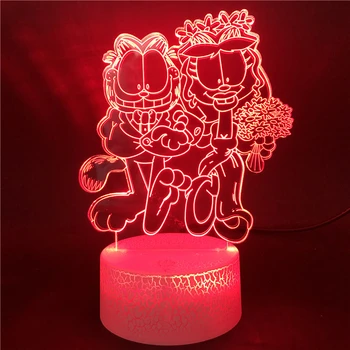 

Cartoon Garfield and Arlene Get Married LED Night Light Decor Festival Bright Base Multi-color Mobile Phone Control 3d Light