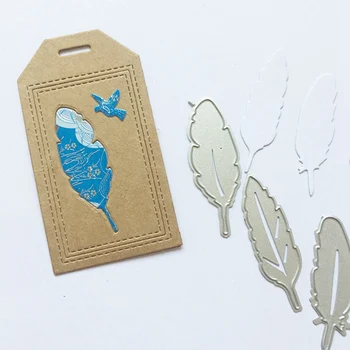 

4PCS Feather Metal Craft Carbon Steel Cutter Paper Die Cutting Dies Scrapbooking/DIY Embossing Cards