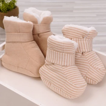 

Newborn Toddler First Walkers Booties Infant Cotton Comfort Soft Anti-slip Crib Shoes Winter Faux Fur Baby Boots