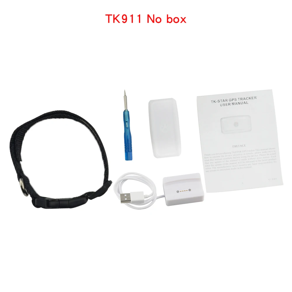 Высокое качество Смарт TK911 мини ПЭТ GSM GPRS gps трекер Встроенный аккумулятор гео-забор отслеживание в реальном времени локатор низкая батарея сигнализация - Цвет: No box