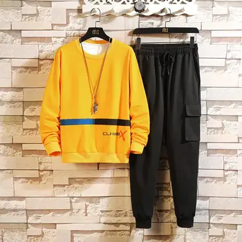 

2020 Autumn Spring Tracksuits Men's Sport Set Hoodies + SweatPants Sportswear Brand Sporting Suit Track