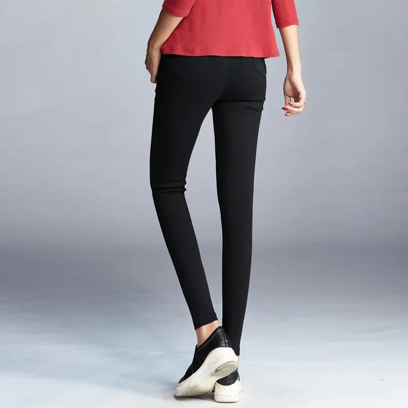 Pregnant Women Leggings Warm Plus Velve & No Velve Nursing Belly Maternity Pants Pregancy Work Clothes Skinny Trousers Black