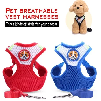 

Dog Harness Vest For Small Dogs Breathable Mesh Cloth With Retractable Dog Leash For Medium Dogs Pet Accessories