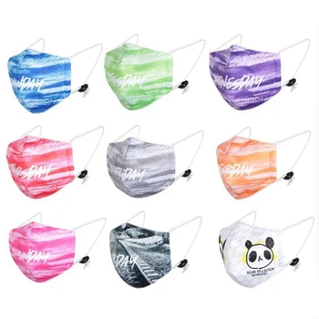 

Adult Fashion Printed Mouth Masks Washable and Dustproof Masks Anti-foam Breathable Outdoor Face Masks with 5 Layer Filter