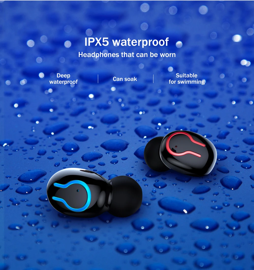 Q66 TWS беспроводной Bluetooth 5,0 наушники HD стерео Водонепроницаемая гарнитура с двойным микрофоном 6000 мАч светодиодный дисплей питания для IOS и Android