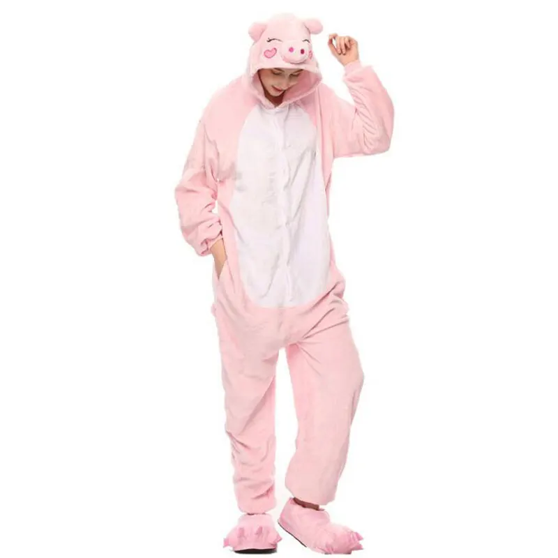 

Women Onesie Animal Lovely Pig Kigurumis Adult Party Jumpsuit Birthday Gift Winter Warm Sleepwear Girls Cartoon Pink Pajama