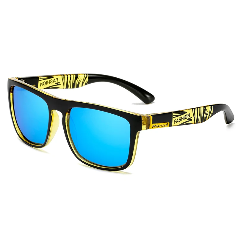 C5Black Yellow Blue Модные поляризационные солнцезащитные очки для мужчин и женщин, роскошные брендовые дизайнерские солнцезащитные очки для вождения, мужские очки с квадратной оправой UV400 Oculos, лидер продаж - Цвет линз: C5Black Yellow Blue