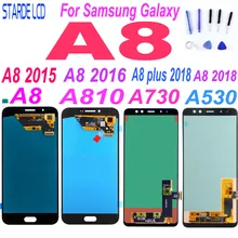 AAA + dla Samsung A8 2015 2016 A800 wyświetlacz lcd A8000 LCD A8100 A810 wyświetlacz A8 Plus A8 + 2018 A730 dotykowy LCD A530 A530F wymienić