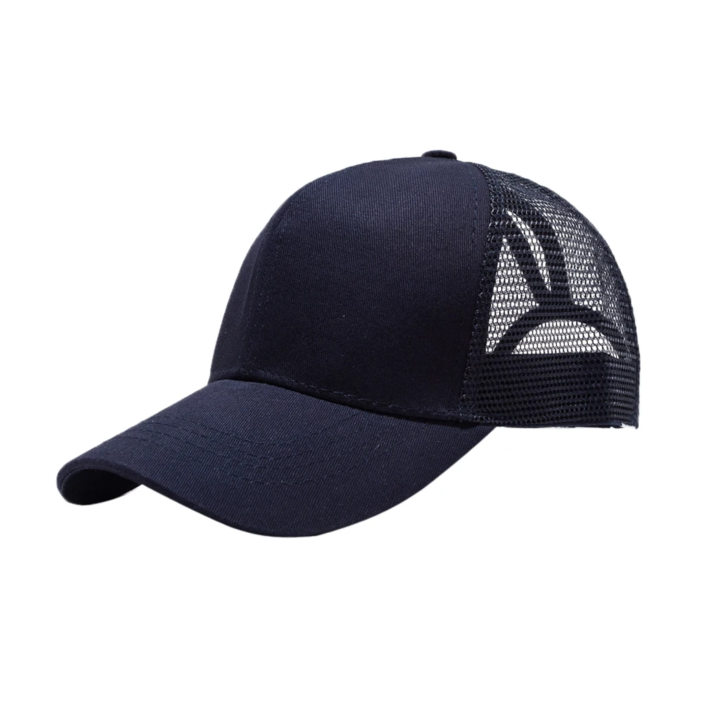 Navy Blue Женский хвостик бейсбольная кепка грязная летняя сетчатая Кепка s хип-хоп Спортивная Кепка для гольфа - Цвет: Navy Blue