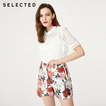 

SELECTED Women's Autumn Laced Short-sleeved Sweet Lady Tops S|419341502
