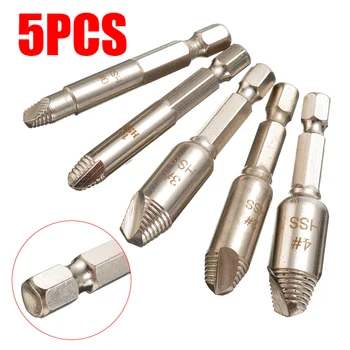 

5Pcs Damaged Stripped Screw Extractor Drill Bit Broken Speed Stripped Screw Tool Bolt Remover Set Electrical Dirll Part