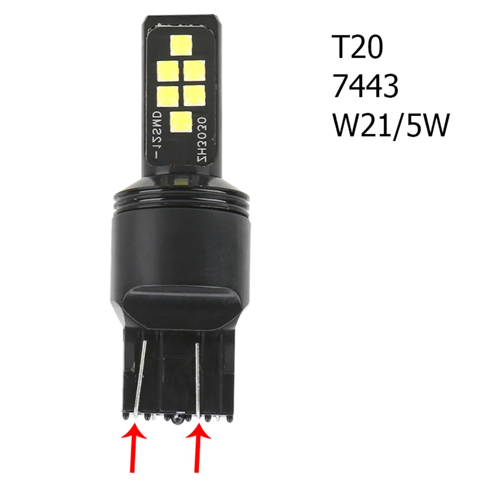 FORAUTO W21/5 Вт 7443 T20 W21W 7440 1157 P21/5 Вт BAY15D автомобильный резервный лампы 12 светодиодный 1156 P21W BA15S сигнальная лампа авто тормоз светильник - Испускаемый цвет: 7443
