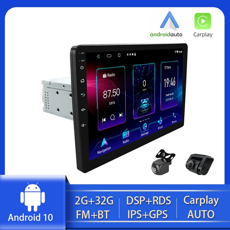 Автомагнитола PEERCE 1 DIN IPS сенсорный экран 9/10 дюйма регулируемая Android 10