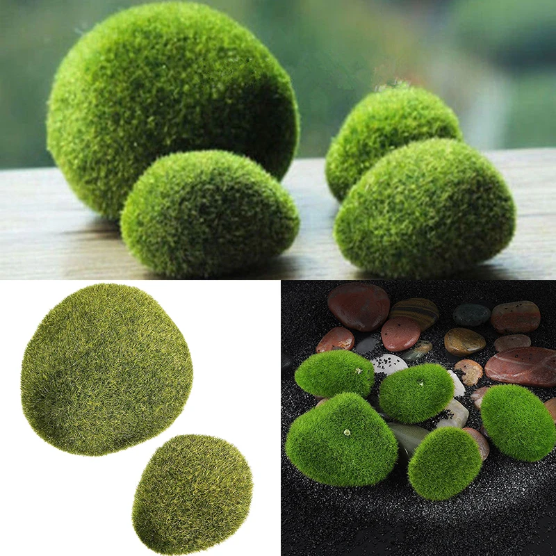 Marimo Moss Balls Artificial Grass Stones Turf Mini Fairy Garden Micro Terrarium
