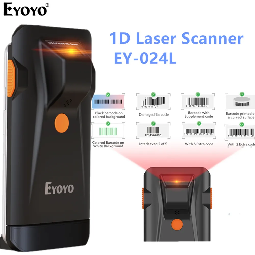 Eyoyo EY-024L 1D Bluetooth Barcode Scanner 3-in-1 & 2.4G Wireless USB Wired Potable Reader Laser | Компьютеры и офис