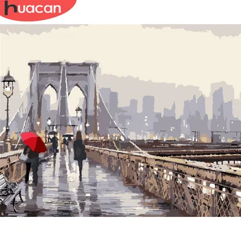 

HUACAN Paint By Number Street Drawing On Canvas DIY Pictures By Numbers Landscape Kits Hand Painted Painting Art Gift Home Decor