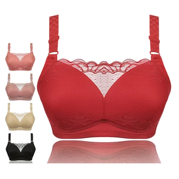 

2020 Wire Free Bras for Plus Size Heighten Side Back Brassiere Unlined Ladies Underwear Women Full Coverage Comfortable Bra