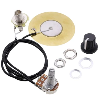 

50mm guitar disc pickup piezo sensor with 6.35mm output jack for cigar box guitars and acoustic instruments