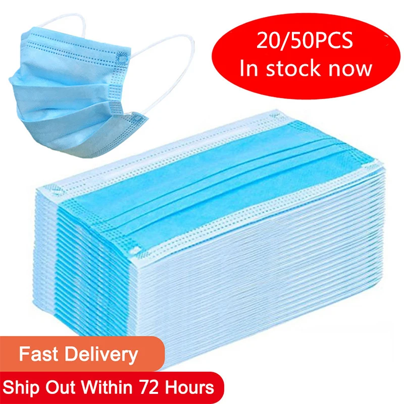 

face Mask 3 layers Disposable Non-Woven Three-layer Filter Anti-dust Mouth Nose mouth face Masks Breathable Mouth Cover