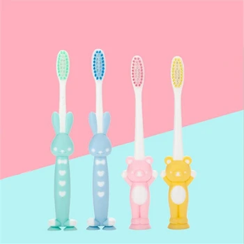 

Kids Toothbrush Cute Cartoon Bear Rabbit Silicone Soft Tooth Brush Anti Slip Portable Teeth Brushes For Children Baby