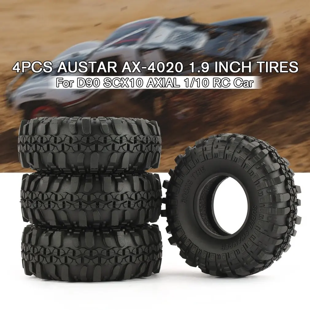 4 шт RC автомобиль шины 1,9 дюймов 110 мм Резиновый 1/10 рок гусеничные шины для сельскохозяйственных машин D90 SCX10 осевой RC4WD TF2 RC автомобиль Запчасти& аксессуары, Лидер продаж