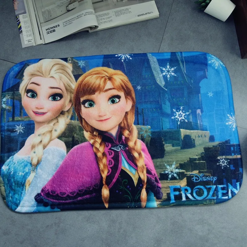 Disney Frozen elsa anna Floor Mat Snow Queen Door Animation Cartoon Children's Bedroom Non-slip Bed Carpet | Дом и сад