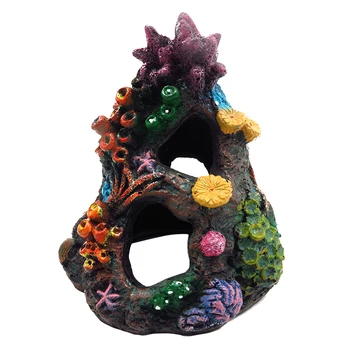 

Non Toxic Landscape Mini Coral Ornaments Resin Rock Mountain Cave Underwater Sleep Rest Aquarium Decoration Fish Tank Hide Play