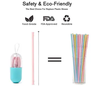 

Reusable Silicone Drinking Straws with Case Compatible with 20 Oz Tumbler Yeti, Portable for Travel, Outdoor, Office, 4 Pack
