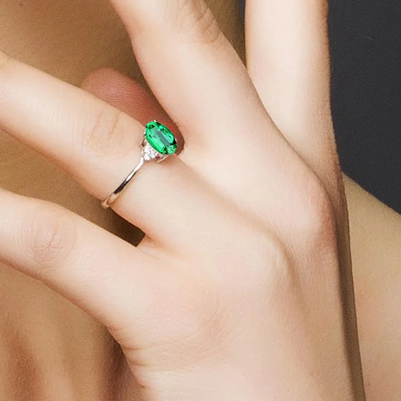 Bague Ringen, дизайн, ювелирное серебряное кольцо, инкрустированное цирконием, кольца на палец, регулируемое открытие, изумрудно-зеленый цвет, драгоценный камень для женщин