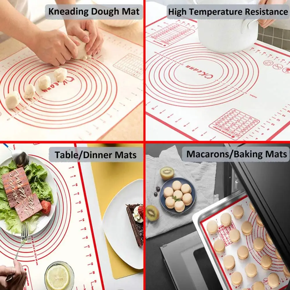 60*40cm Non-Stick Silicone Rolling Baking Pastry Dough Cake Fondant Sheet Mat CA 