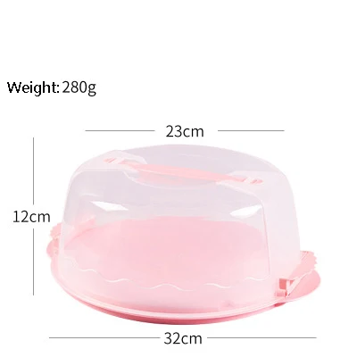 Transparent Portable Cake Box Food Fresh-Keeping Box Refrigerator Anti-cross Smell Box Fruits Vegetables Storage Boxs Holder Red