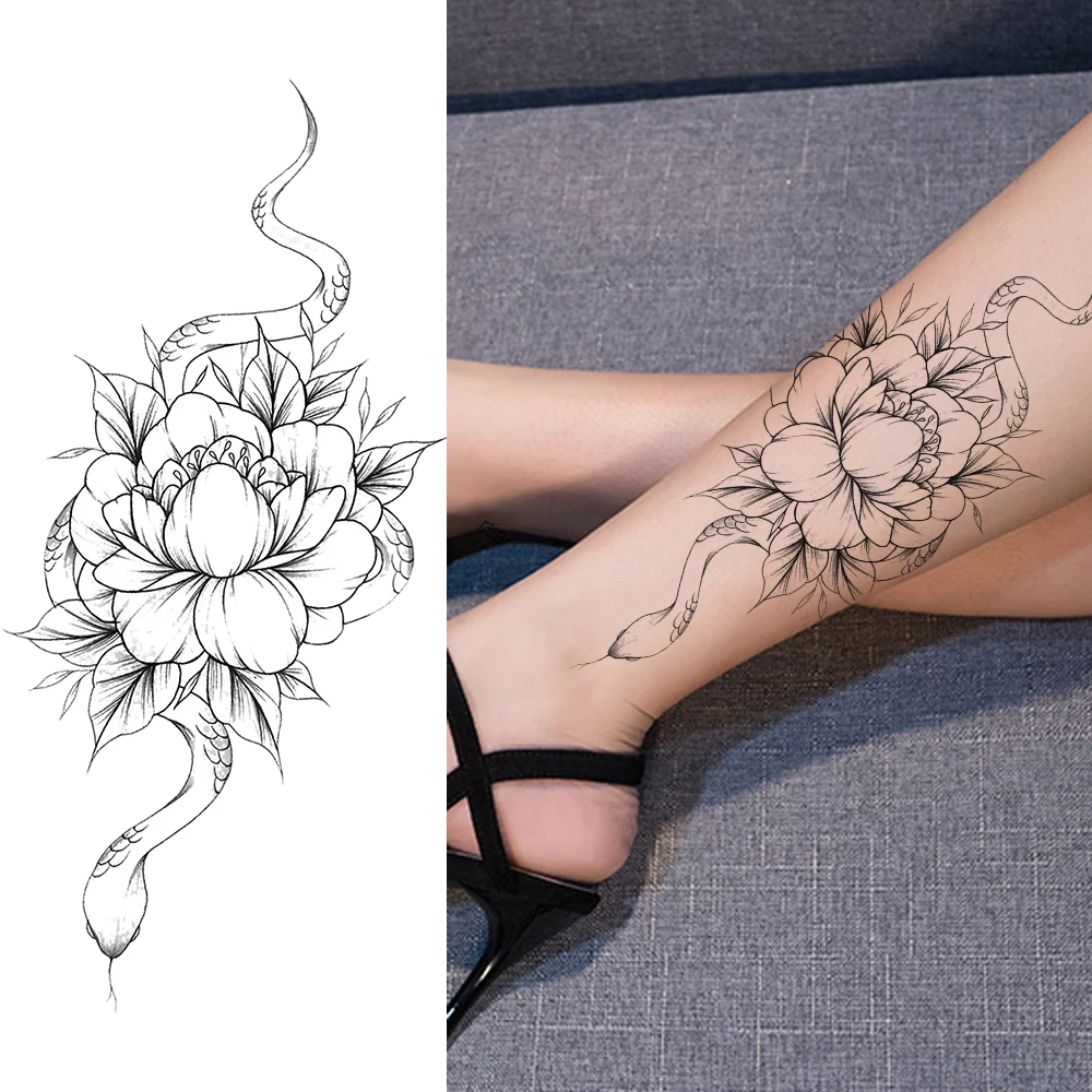 Женские тату на ноге внизу эскизы