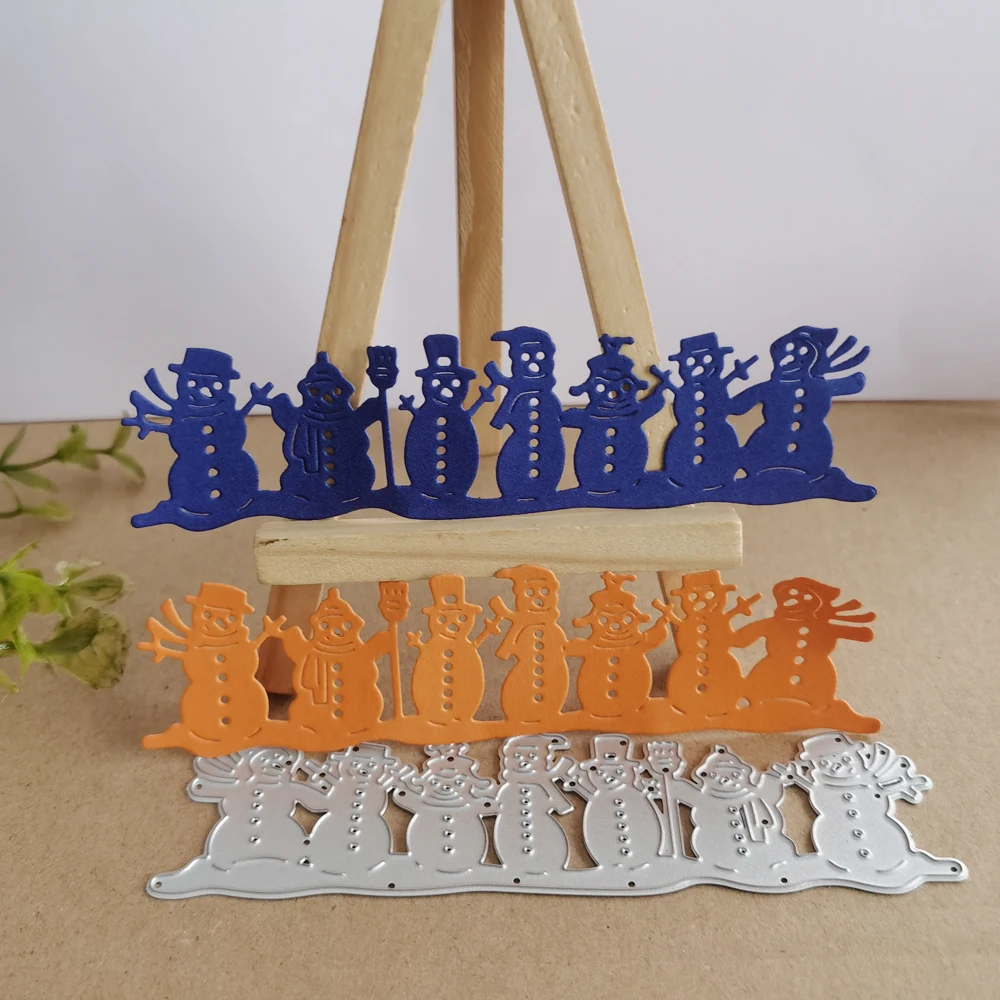 

Metal cutting mould A row of snowman scraping paper craft manual card stamping art cutting machine in winter