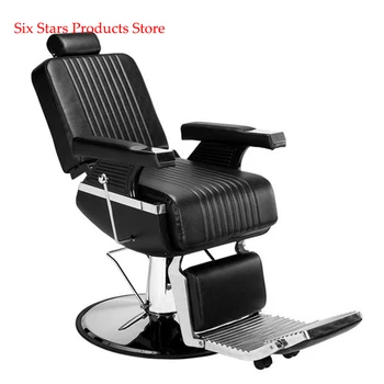 

Free Shopping Hydraulic Men's Hairdressing Barber Chair High-End Reclining Black Salon Modern Hairdresser Tattoo Shaving Chair